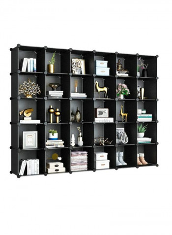 30 Cube Foldable Storage Cabinet Black 225x37x183cm