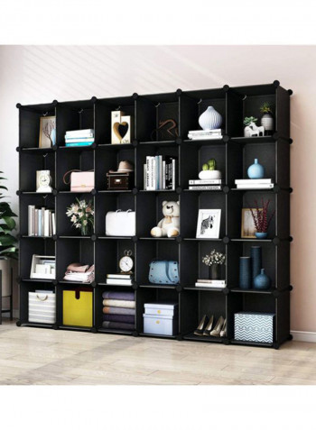 30 Cube Foldable Storage Cabinet Black 225x37x183cm