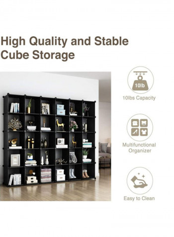 30 Cube Foldable Storage Cabinet Black 225x37x183cm