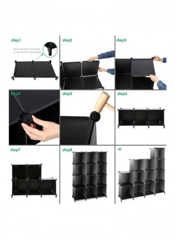 30 Cube Foldable Storage Cabinet Black 225x37x183cm