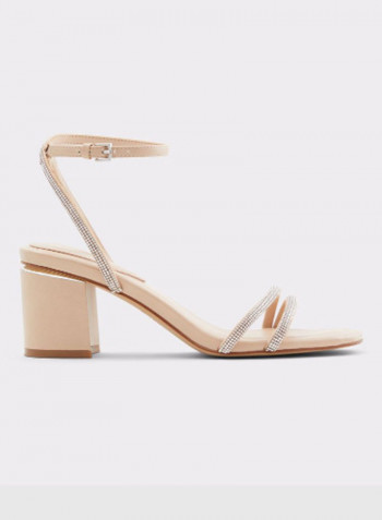 Miraydda Block Heel Sandals Beige/Silver