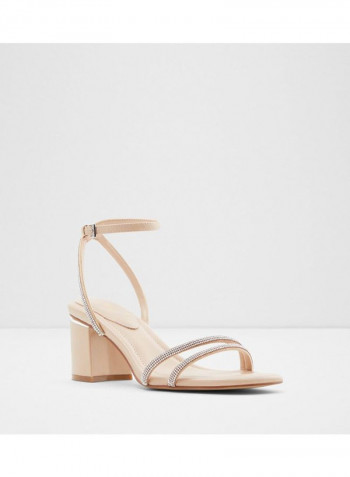 Miraydda Block Heel Sandals Beige/Silver