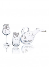25-Piece Set With Karafe, Goblet & Juice Tumbler Clear/Gold