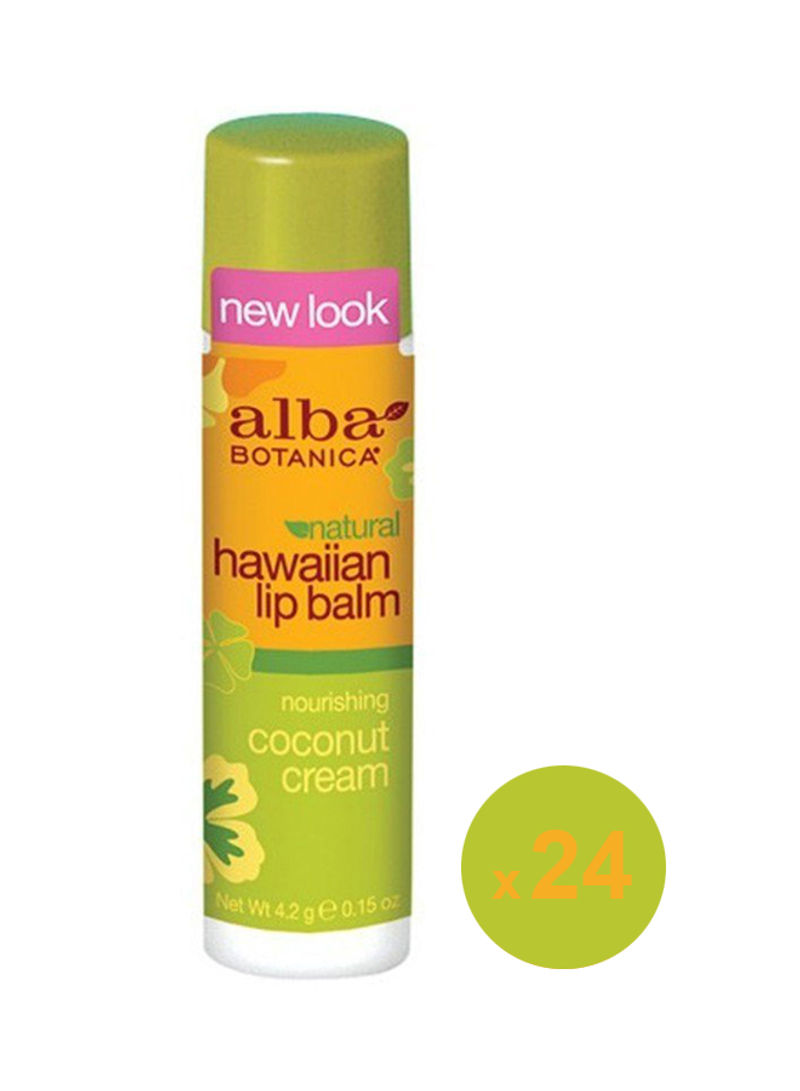 24-Piece Natural Hawaiian Nourishing Coconut Cream Lip Balm Set 0.15ounce