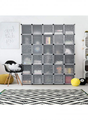 30-Modular Detachable Storage Cabinet Black/White 147x37x183cm