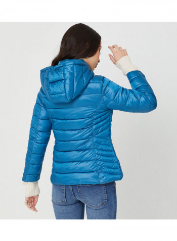 Quilted Hooded Jacket Blue