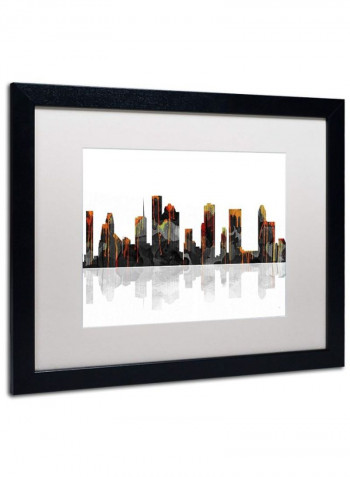 Houston Texas Skyline Framed Wall Art Multicolour 16 x 20inch