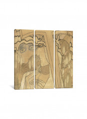 3-Piece Desire And Satisfaction Canvas Painting Set Multicolour 150x150x3.5centimeter