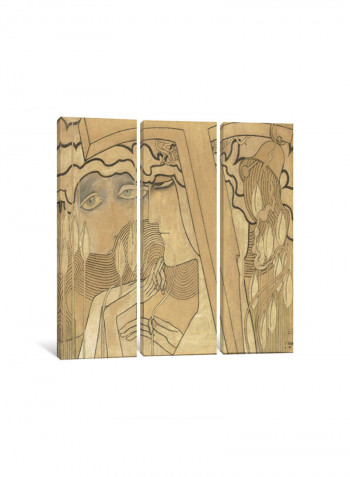 3-Piece Desire And Satisfaction Canvas Painting Set Multicolour 150x150x3.5centimeter
