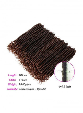 6-Piece Crochet Braiding Hair Extensions 1B 16inch