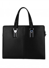 Leather Messenger Bag Black