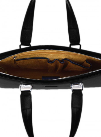 Leather Messenger Bag Black