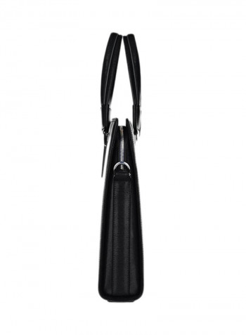 Leather Messenger Bag Black