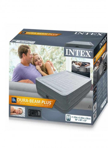 IntexDurabeam Queen Comfort Plush Airbed W/E Pump Polyester Grey Queennul