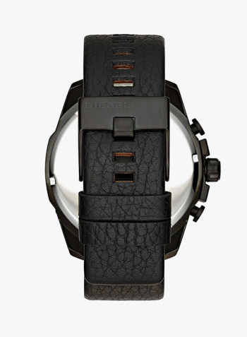 Men's Leather Band Chronograph Watch DZ4323