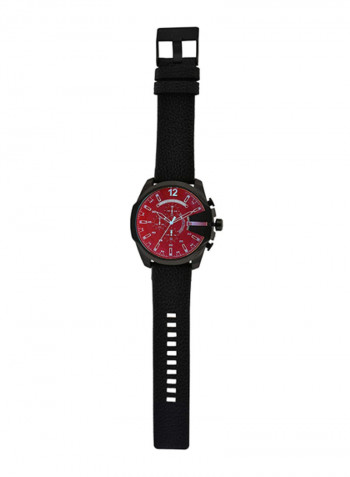 Men's Leather Band Chronograph Watch DZ4323