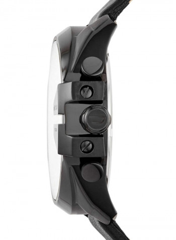 Men's Leather Band Chronograph Watch DZ4323