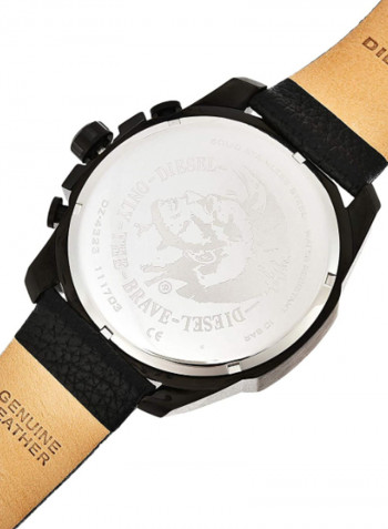 Men's Leather Band Chronograph Watch DZ4323