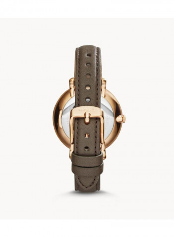 Women's Leather Analog Wrist Watch Es3707