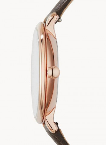 Women's Leather Analog Wrist Watch Es3707