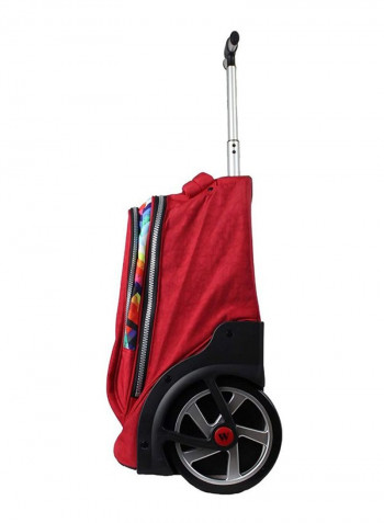 3-Piece Kids School Trolley Backpack Set Fits 20 Inches Red/Blue/Green