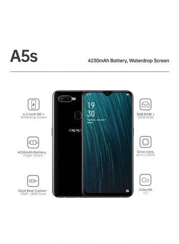 A5s Dual SIM Black 3GB RAM 32GB 4G LTE