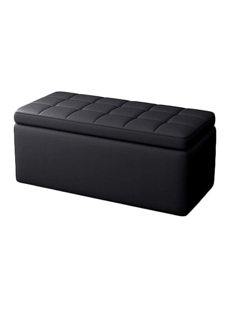 Shoe Storage Bench Ottoman Stool With Hinged Lid Black