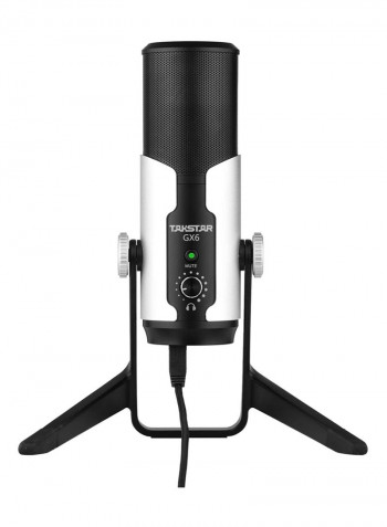 USB Desktop Stereo Digital Condenser Mic with Shock Mount TAKSTAR GX6  Silver
