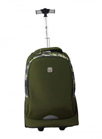 3-Piece Kids School Trolley Backpack Set Fits 20 Inches أخضر/ أصفر/ رمادي