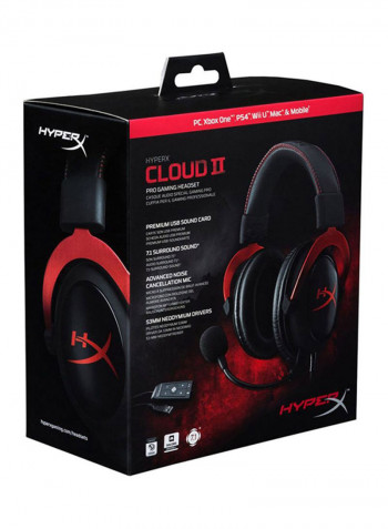 Cloud II Gaming Headset For PC & PS4 - KHX-HSCP-GM Blck/Grey