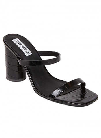 Crocodile Design Kato Casual Sandals Black Croco