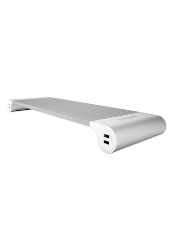 Computer Stand With USB Hub Grey/White