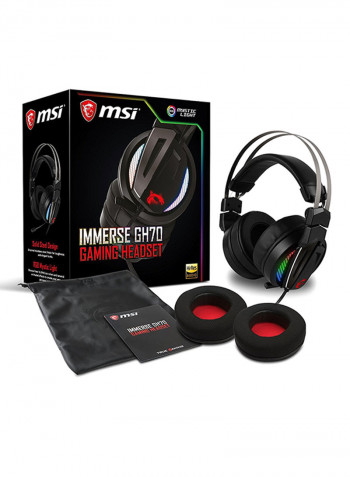 Immerse GH70 Gaming Over-Ear Headphones With Extra Pair of Earpads For PS4/PS5/XOne/XSeries/NSwitch/PC Black