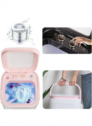 Mini Portable Semi-Automatic Washing Machine 4kg 4 kg 170 W XPB40-298A9-pink White/Pink