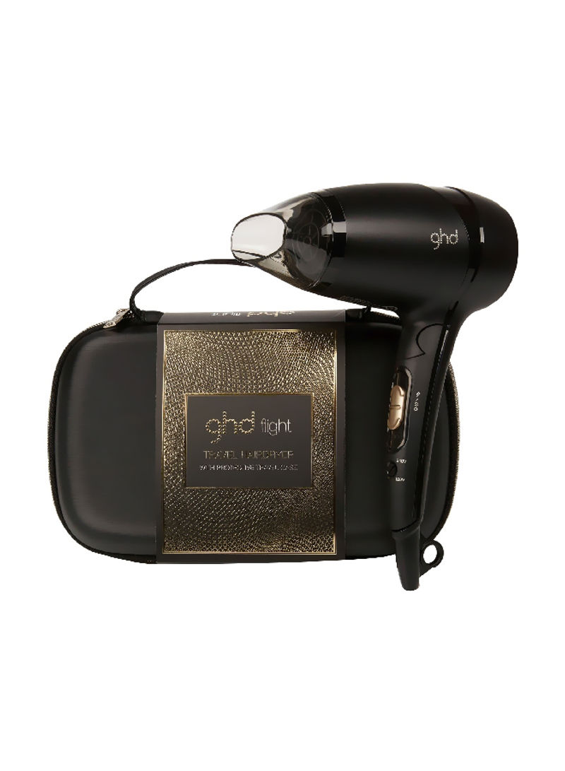 Travel Hair Dryer With Protective Case Black/Gold