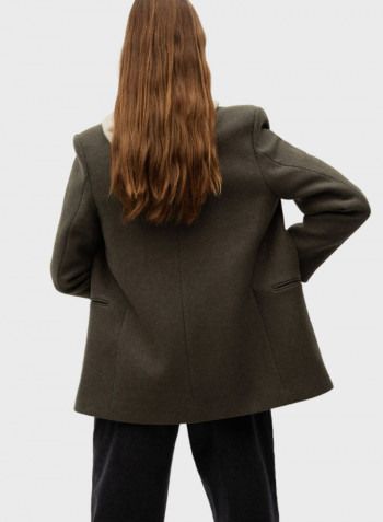 Double Breasted Coat Khaki Green