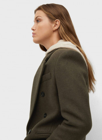 Double Breasted Coat Khaki Green