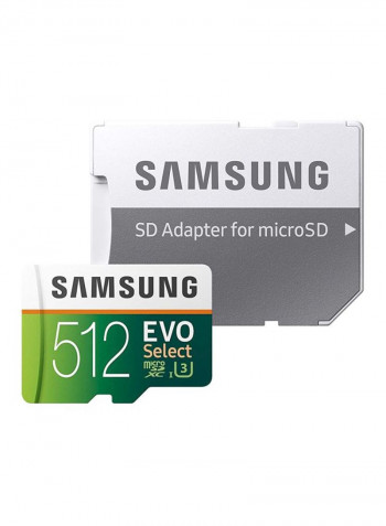 EVO Select Memory Card With Adapter 512GB Green/Grey/White
