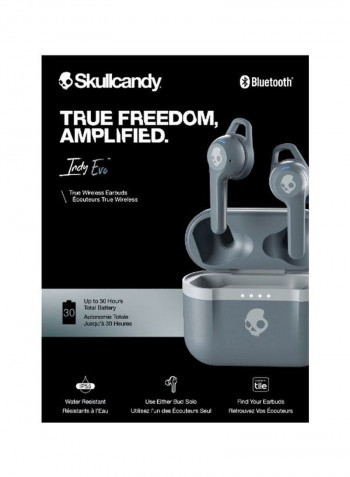 Indy Evo True Wireless Earbuds With Charging Case Chill Grey