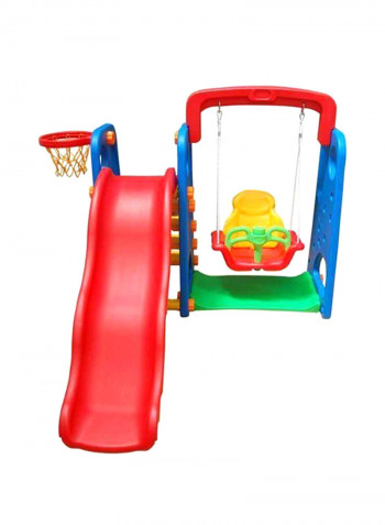 3-In-1 Swing And Slide Basketball Game 170x170x130centimeter
