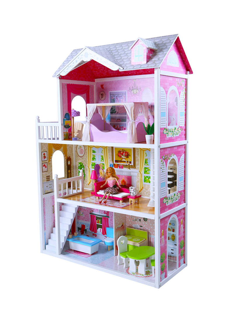 14-Piece Doll House With Furniture Set