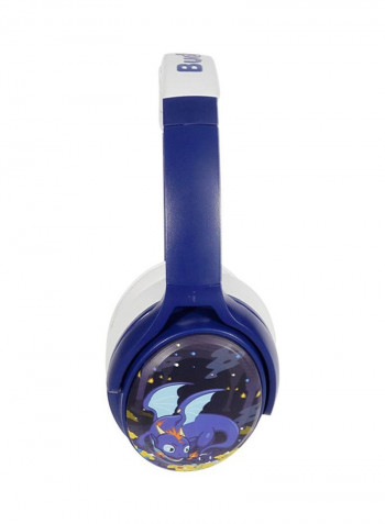 Cosmos Active Noise Cancellation Bluetooth Kids Headphones Dragon Blue/White