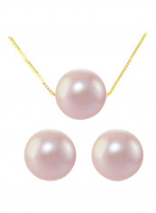 18 Karat Solid Yellow Gold With 8 mm Pearl Jewellery Set