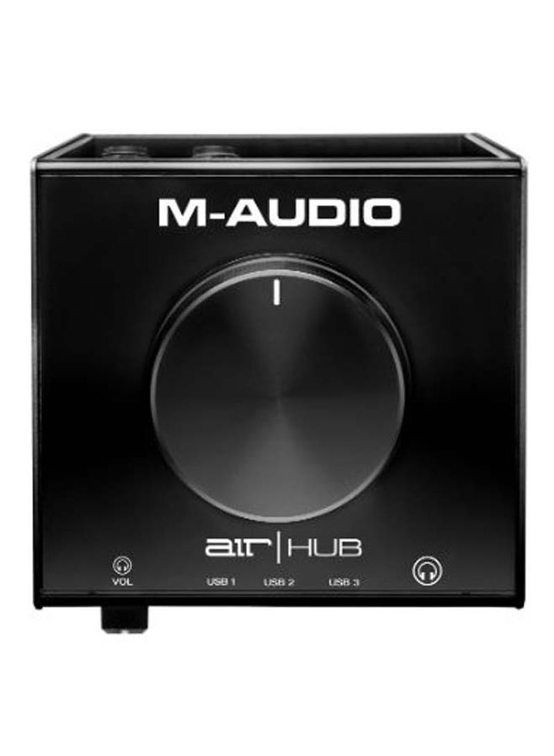 Airxhub USB Audio Interface With Built-In Hub Black