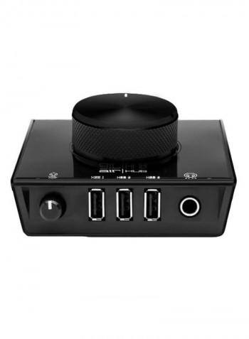 Airxhub USB Audio Interface With Built-In Hub Black
