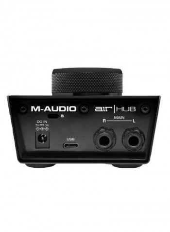 Airxhub USB Audio Interface With Built-In Hub Black