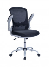 Office Desk Chair with Foldable Armrest Ergonomic Black 63x28x59cm
