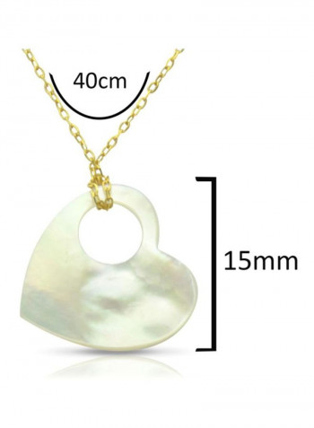 18K Golden Heart Mother Of Pearl Necklace