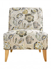 Phill Armless Accent Chair Brown/Green 62x78x81centimeter