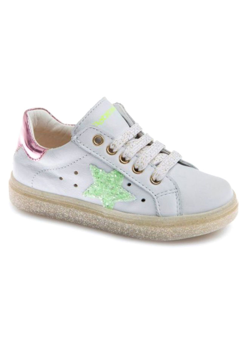 System Lace-Up Low Top Sneakers White/Green